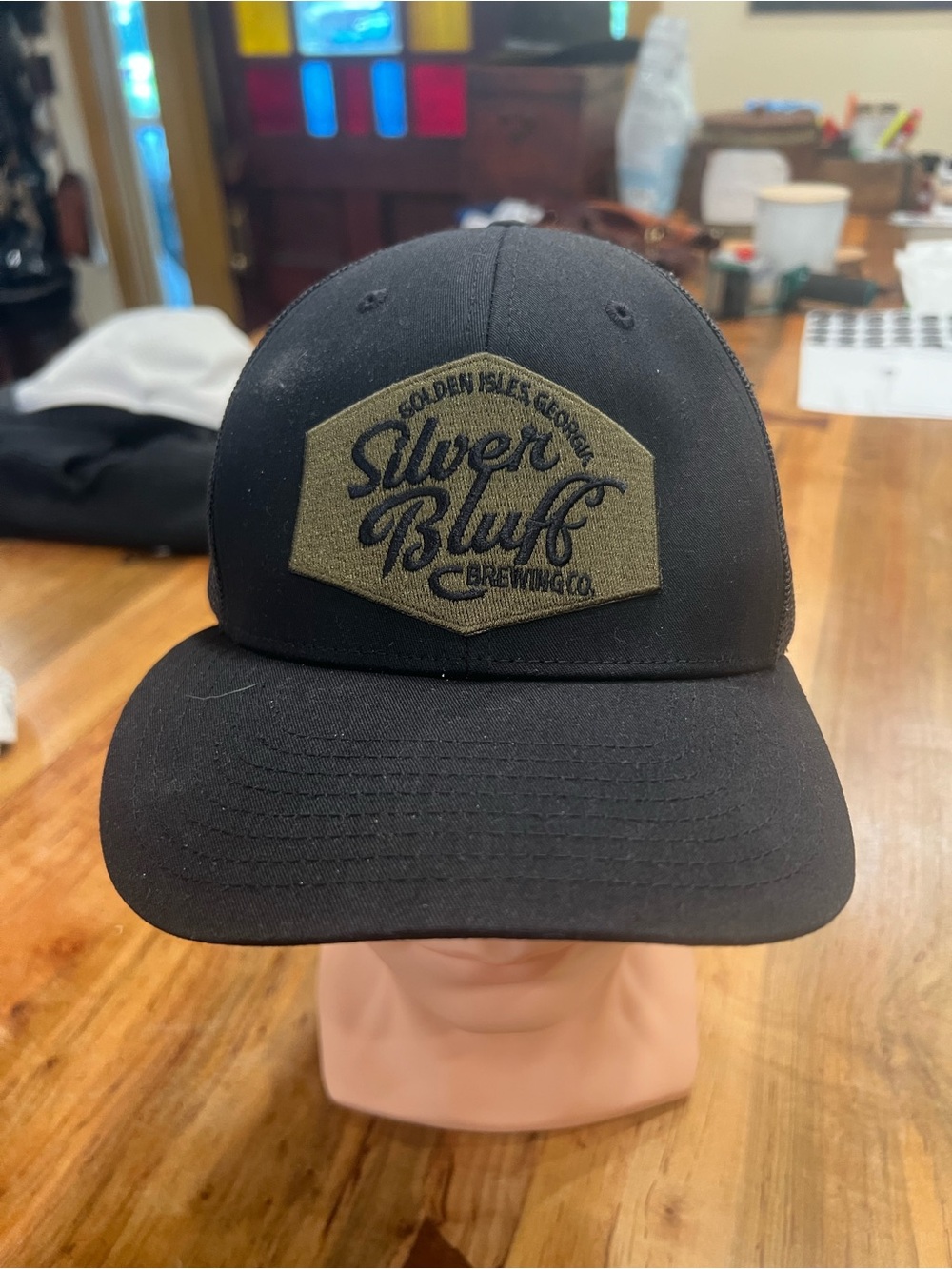 Silver Bluff Logo Black Trucker Cap